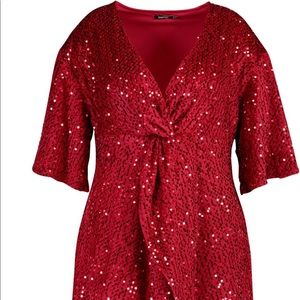 Red Wine 🍷 wrap dress mini. Color is deeper than what it appears on pictures.